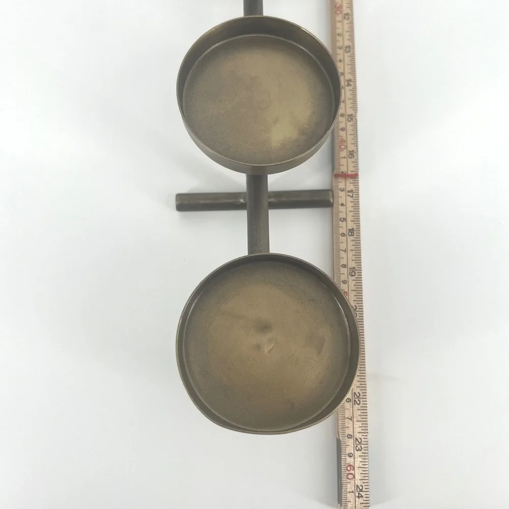 Candle Holder Metal 5-Cup Taper Pillar Centerpiece Bronze Gold Made in India 23